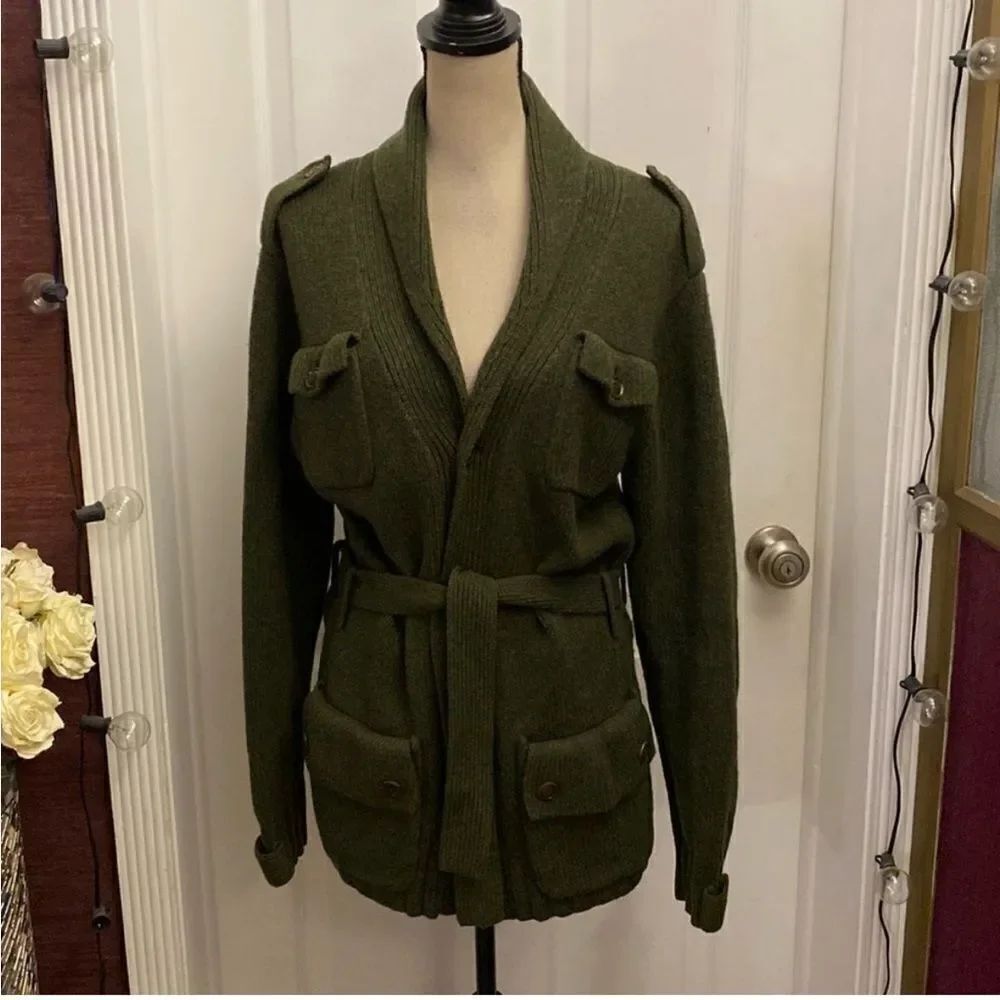 Diesel Forest Green Knit belted cardigan, S